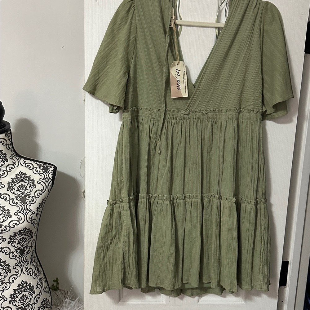 Bohemian Boutique Olive Green Women's Dress. NWT